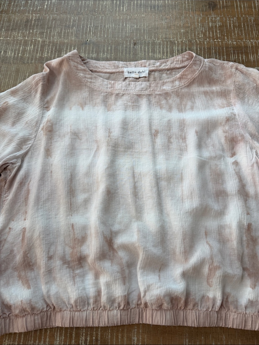 Bella Dahl Blush Pink Tie-Dye Pullover Blouse